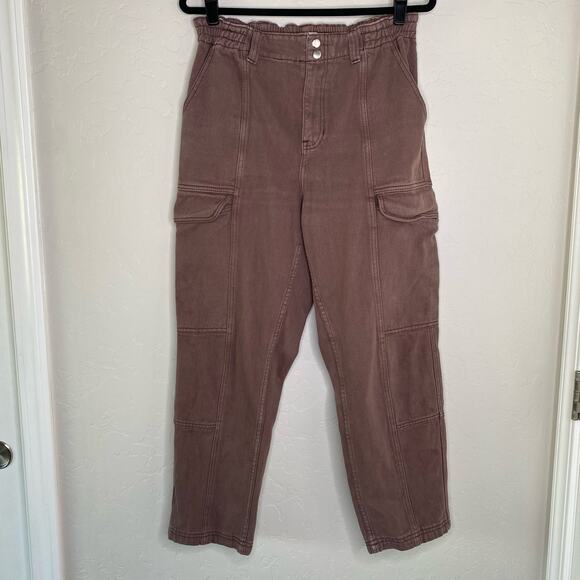 PacSun Brown Paper Bag Elastic Waist Cargo Pants Large - Picture 11 of 11